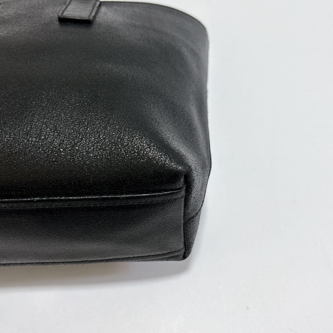 Prada Mini Tote Bag Triangle Plate Black Leather Shoulder Japan 0712903