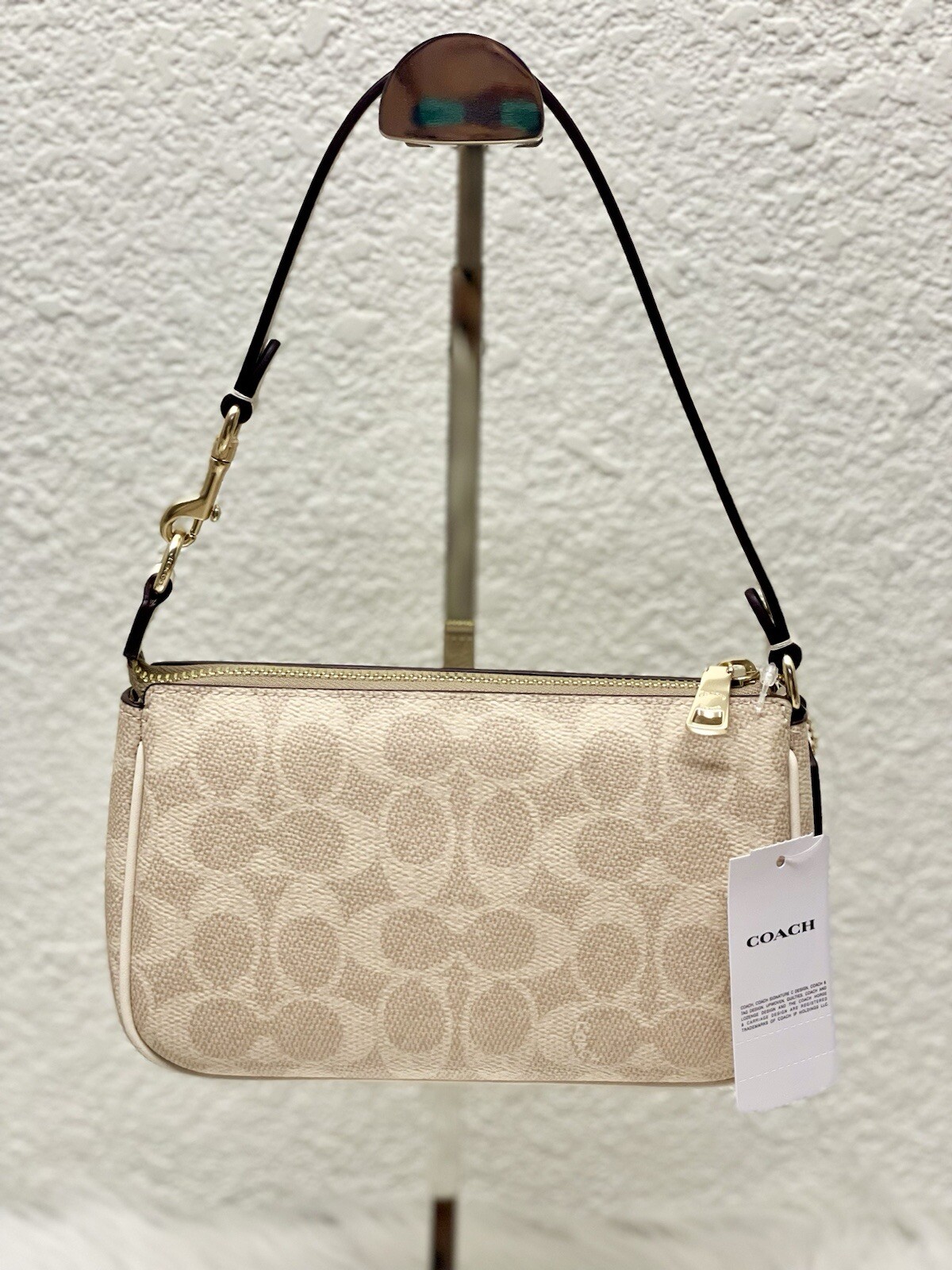 NWT Coach Nolita 19 In Signature Canvas CS442 Chalk/Glacier White