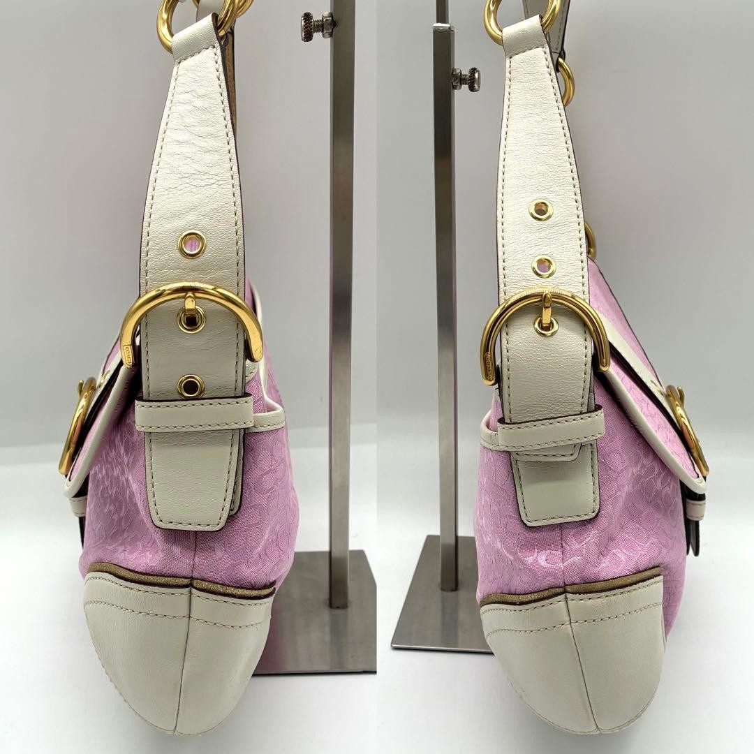 COACH Soho Signature Shoulder Bag Pink Canvas Pre-Owned Used 33x19x5 cm