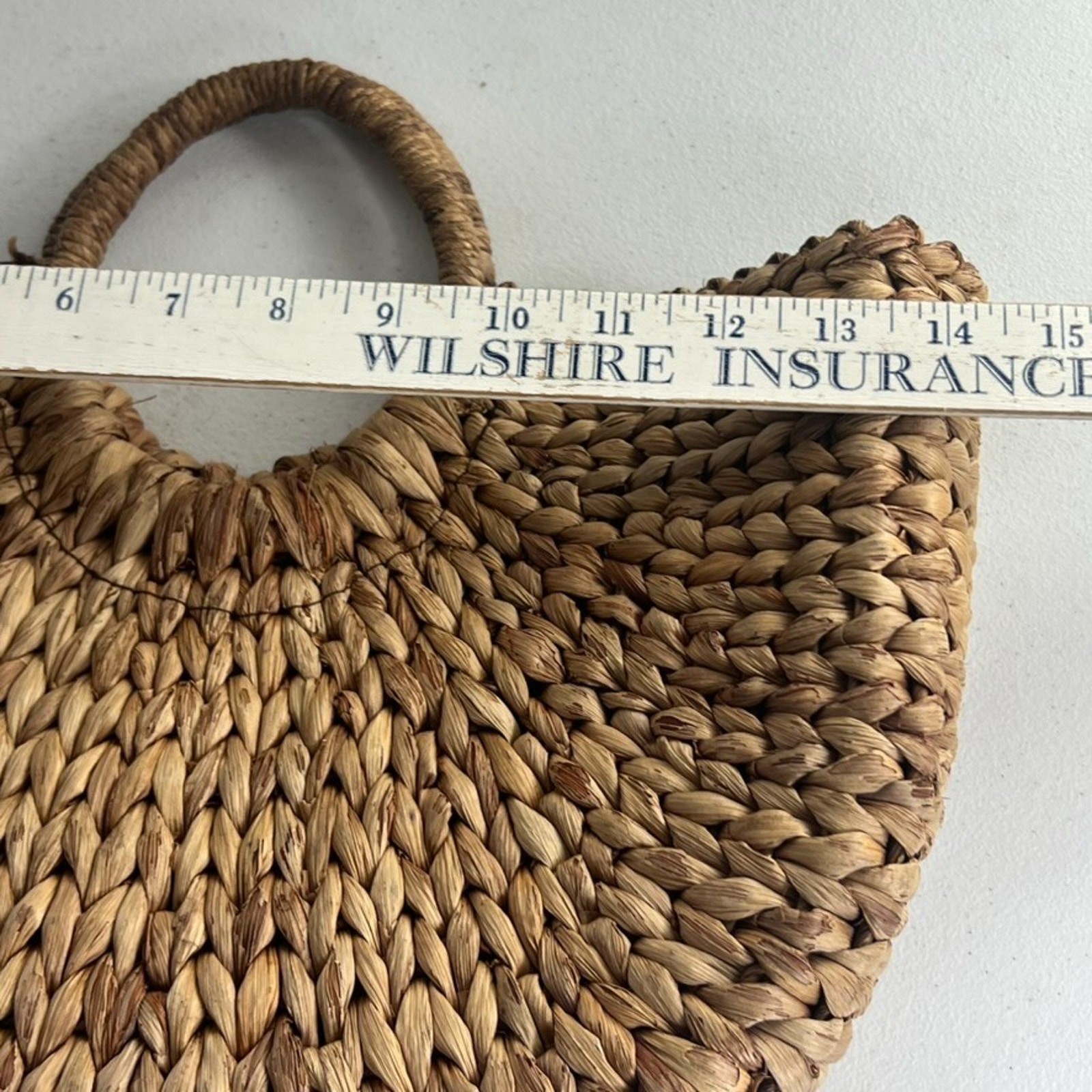 Xhilaration Brown Handbag Purse Half Circle 100% Corn Husk Lined Beach Summer