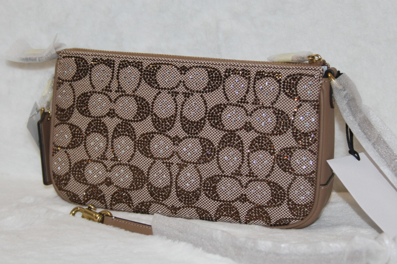 NWT COACH Plaza Bag Shoulder Bag Crystal Signature Jacquard Purse Handbag