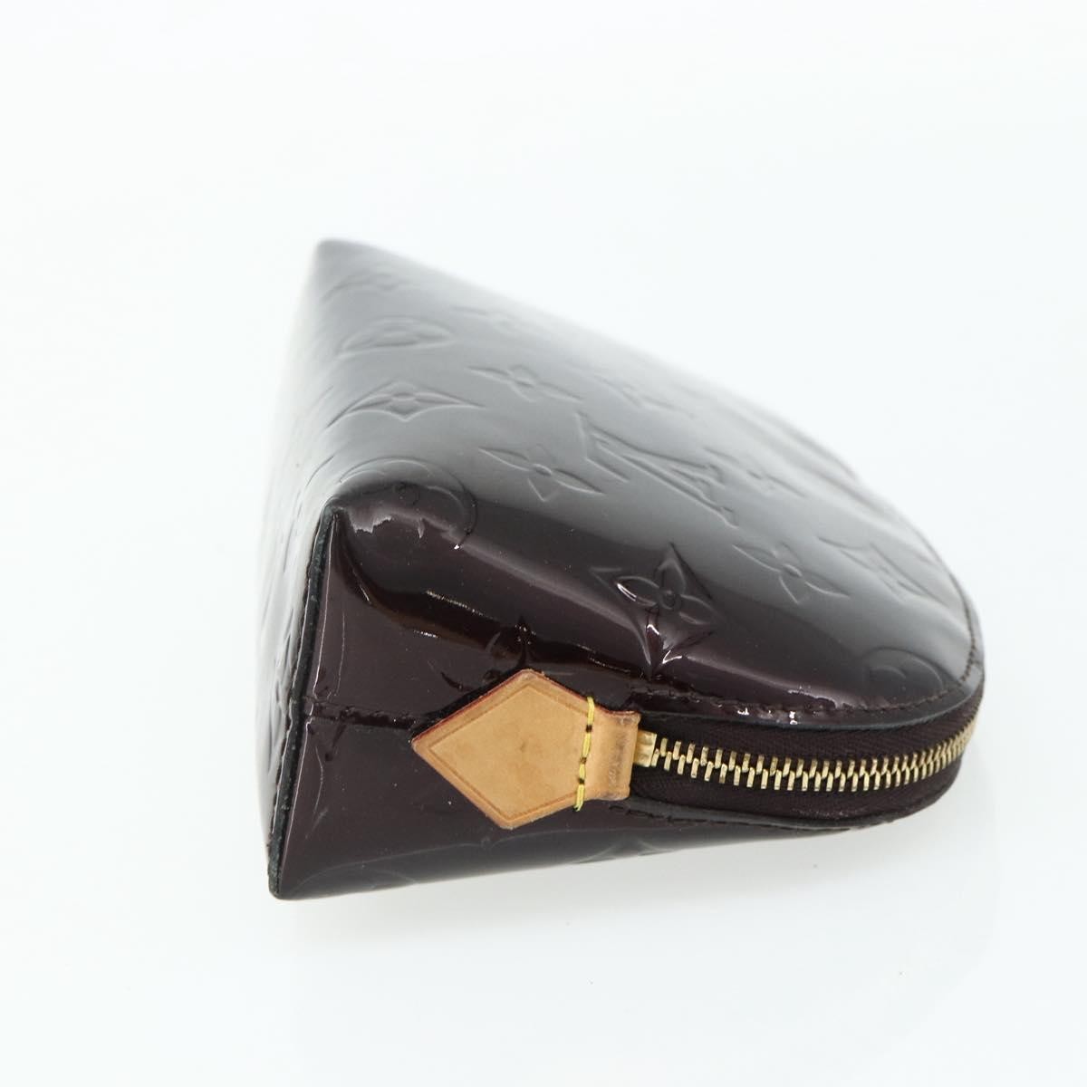 LOUIS VUITTON Vernis Pochette Cosmetic PM Pouch Amarante M91495 LV Auth 177298