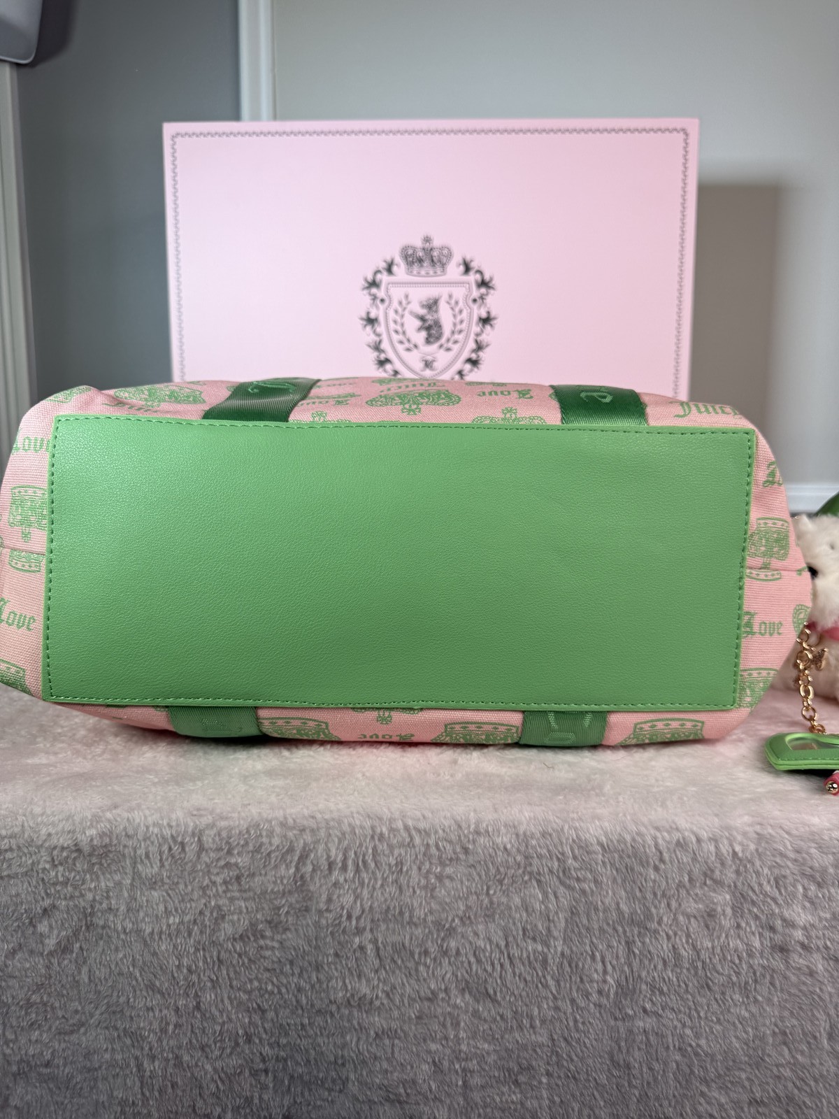 Juicy Couture pink crown print tote bag