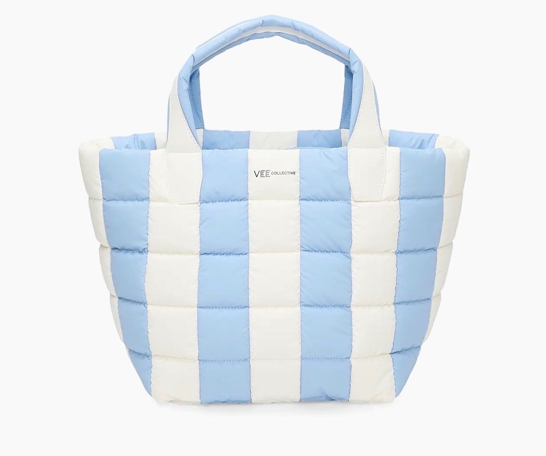 Vee Collective Medium Porter Striped Tote Bag Blue White $309 New NWT Beach