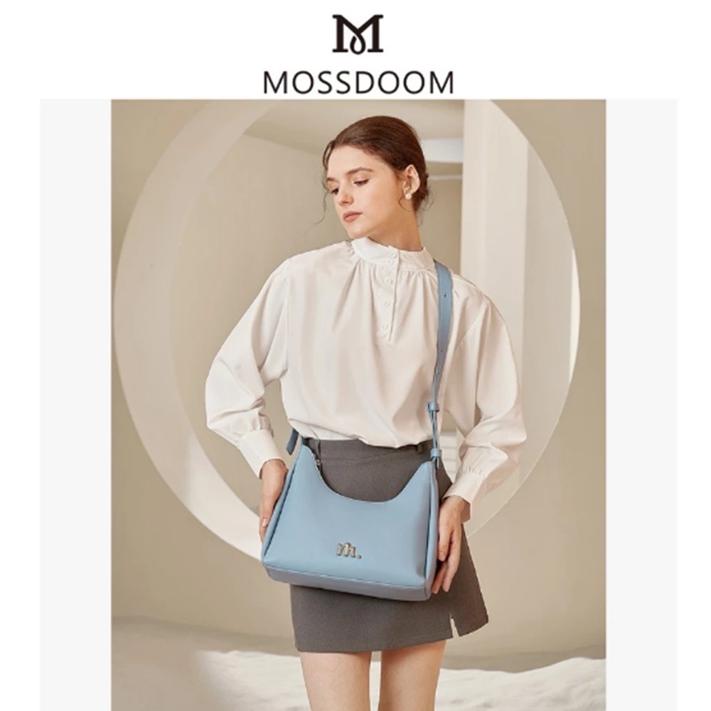 MOSSDOOM Deanna Bag For Women PU leather Shoulder Simple Korean Fashion Blue