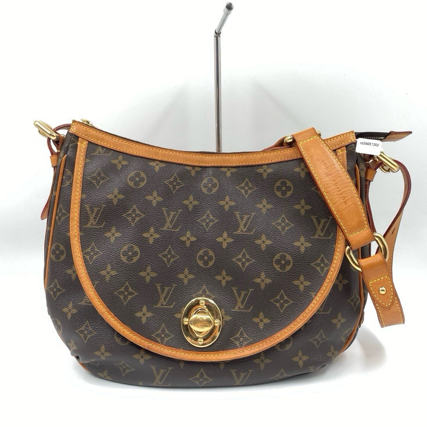 LOUIS VUITTON Tolum GM Shoulder Crossbody Bag Brown Leather Monogram LV 051202