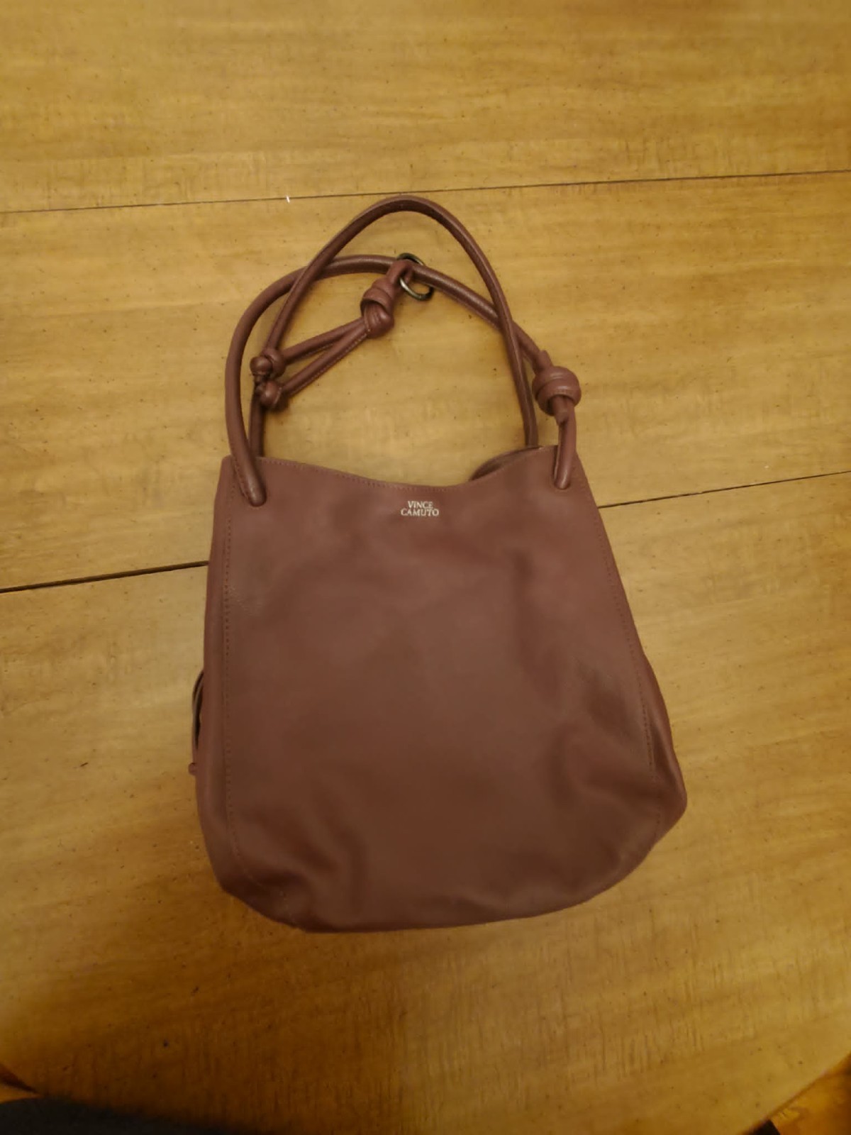 VINCE CAMUTO Pebbled Leather Shoulder Bag, Burgundy