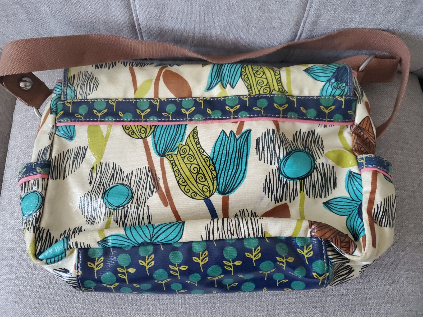 Y2K Fossil Key-Per Coated Canvas Messenger Bag