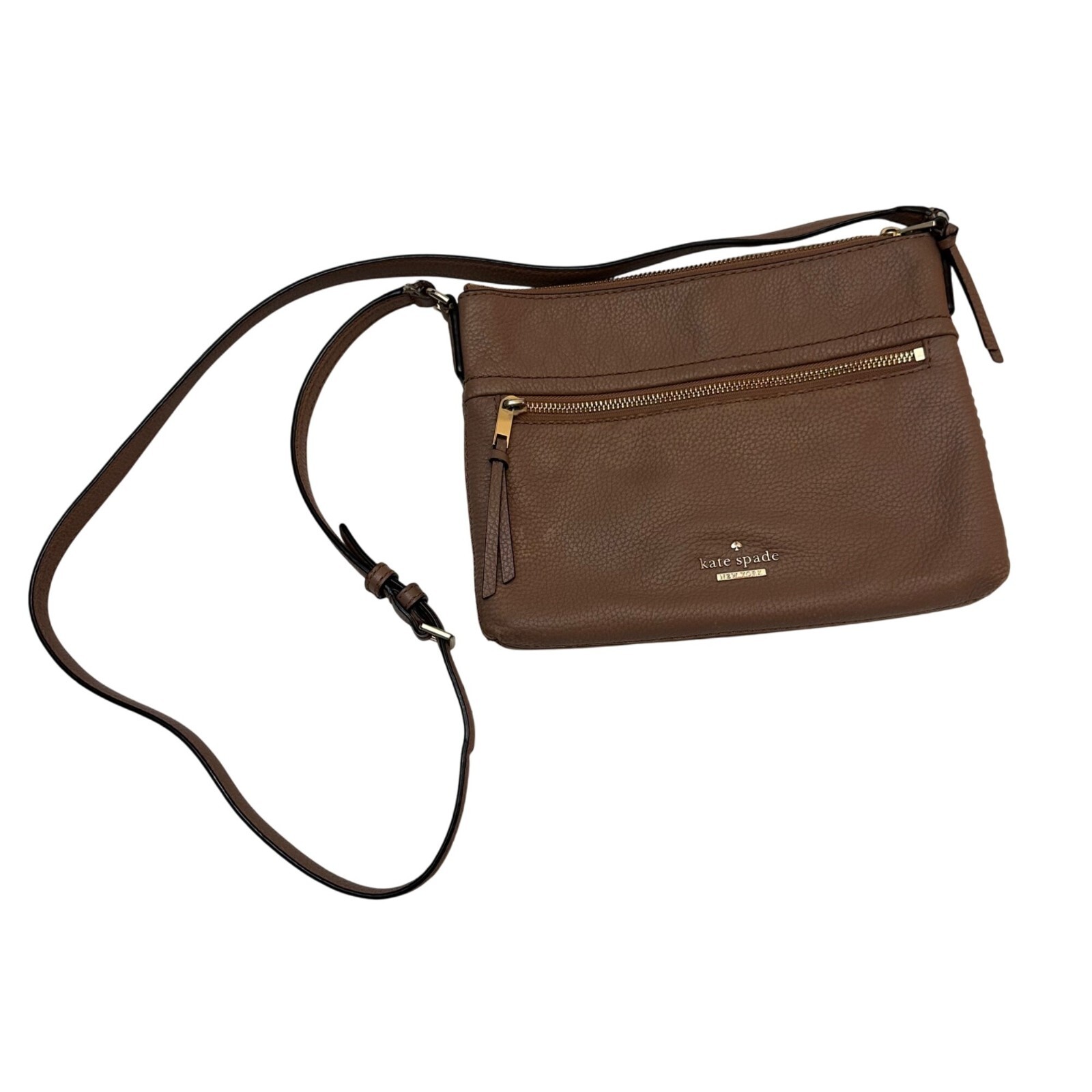 Kate Spade Jackson Street Gabriele Crossbody Bag Brown Leather Adjustable Strap