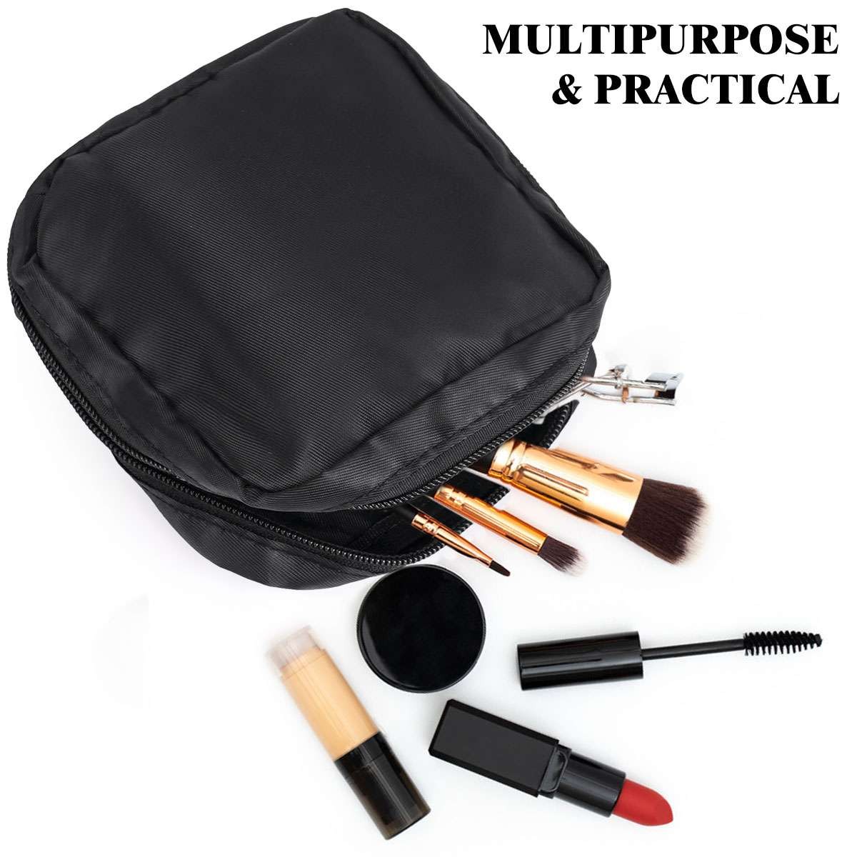 Portable Black Sanitary Napkin Pouch – Period Pad Travel Storage Bag for Womens
