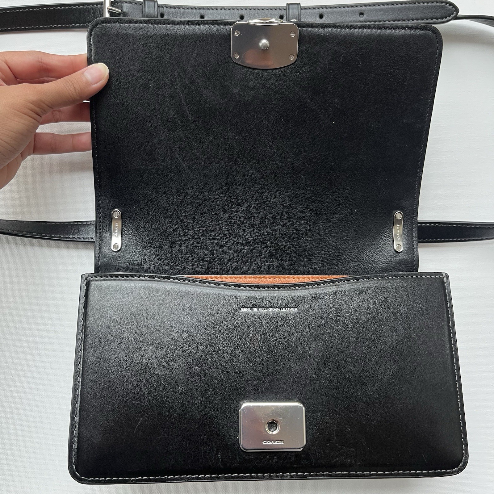 COACH Bandit shoulder bag Leather black CC416 Black/Silver Clasp