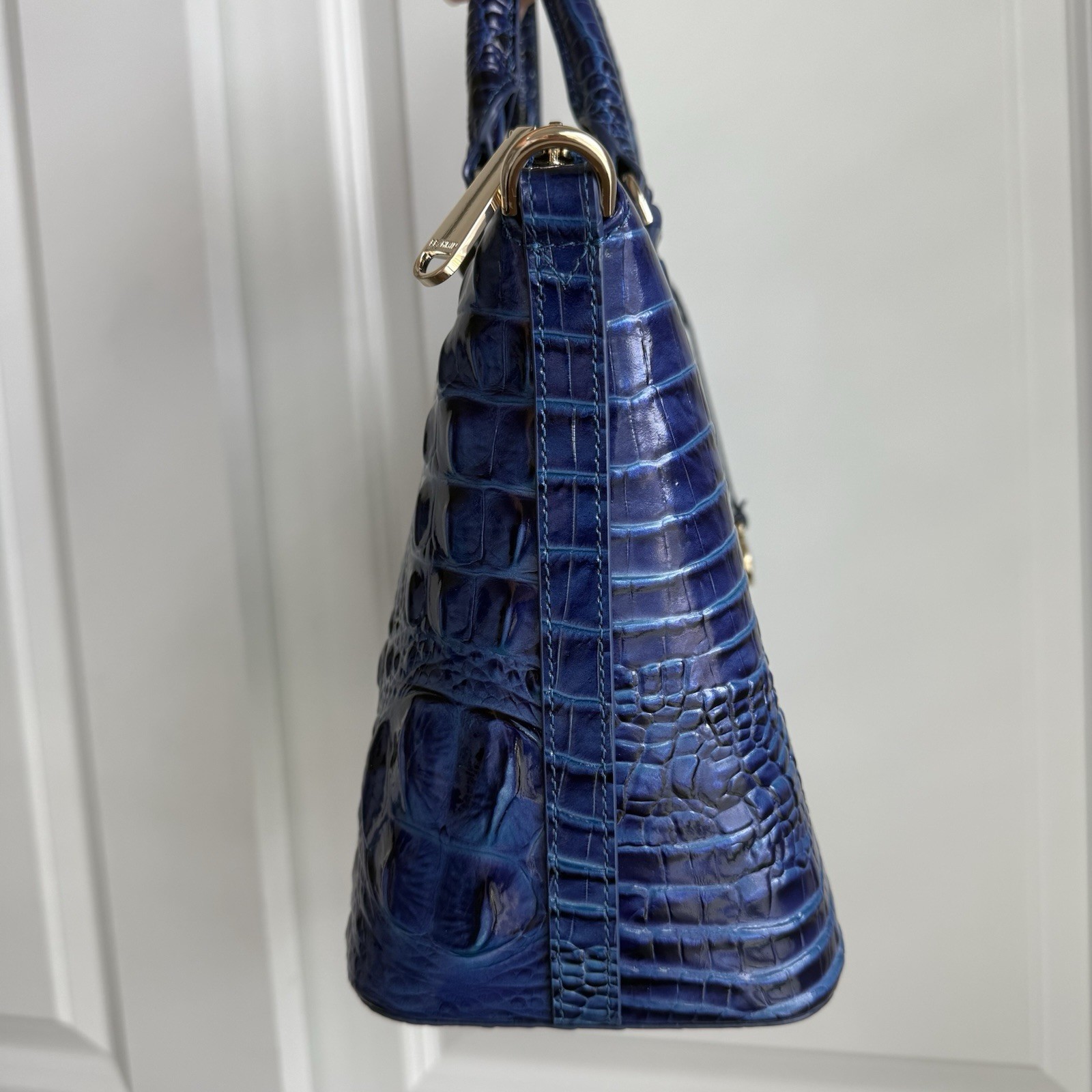 Brahmin Duxbury Satchel Affinity Solid Blue Melbourne Leather