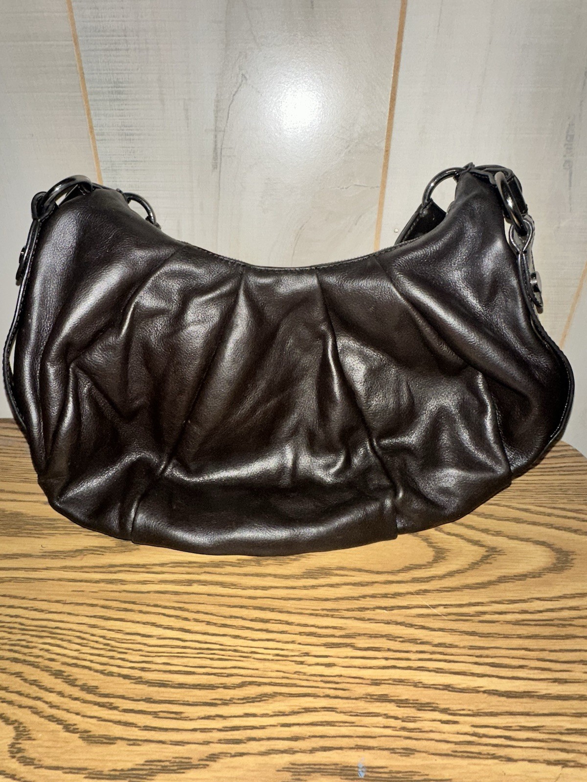 Simply Vera Vera Wang Brown Logo Hobo Shoulder Bag Zip Closure Pockets Lined
