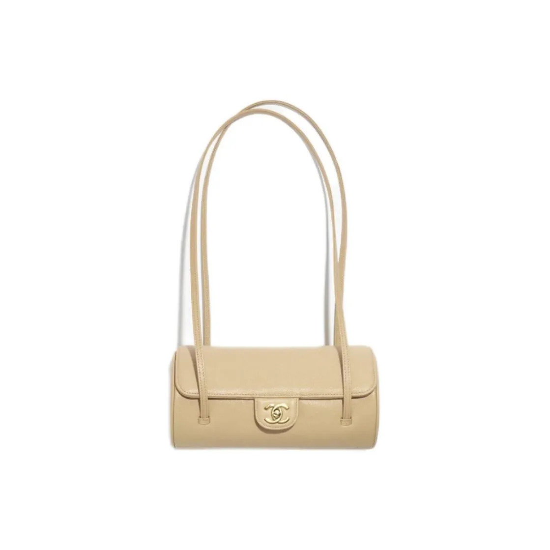 CHANEL Small Bowling Bag Beige Gold Hardware 8.07*3.94*3.94 in