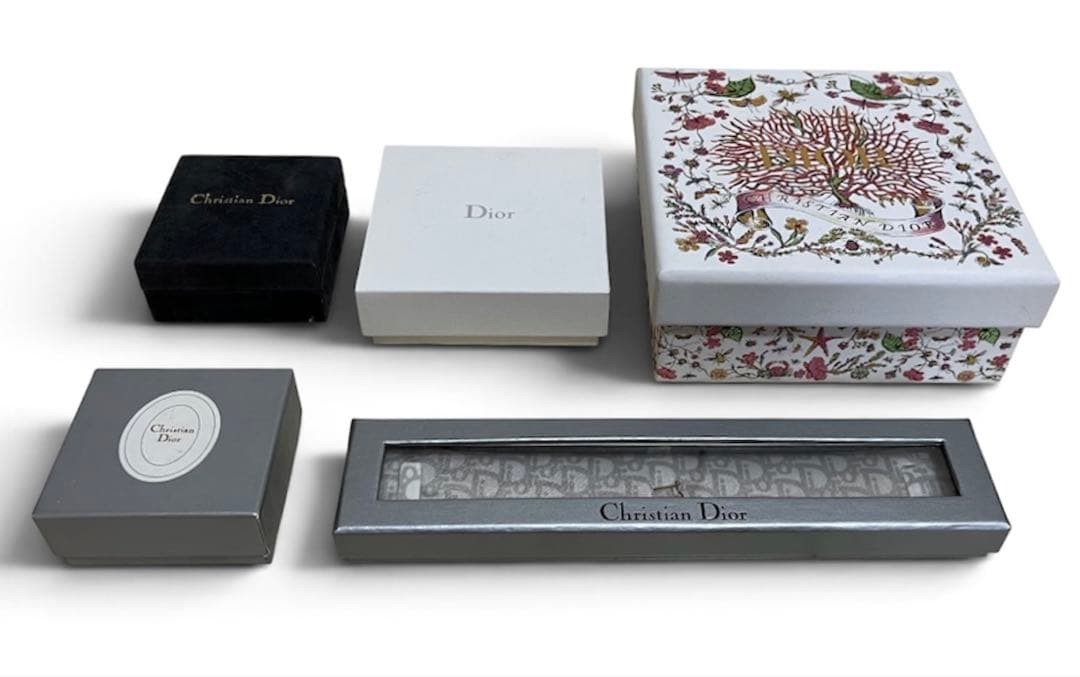DIOR Christian Dior Empty Gift Box Set of 5 Storage Pouch Jewelry Case Japan