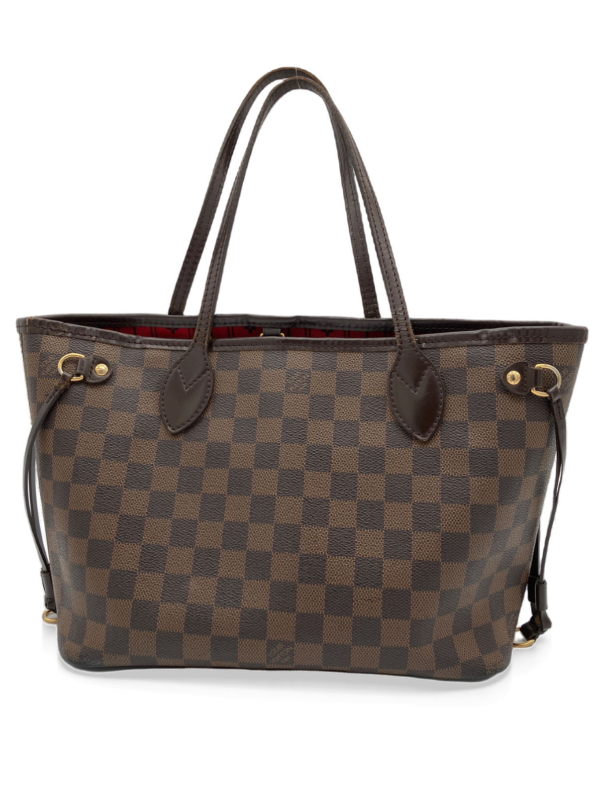 LOUIS VUITTON Neverfull PM Damier Ebene Tote Bag N51109 Brown Authentic