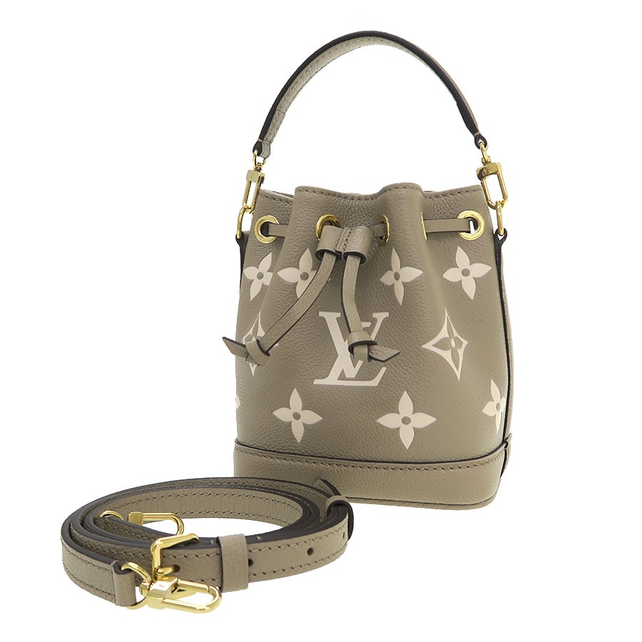Louis Vuitton Nano Noe M46291 Empreinte Leather Beige Shoulder Bag #SAB16884