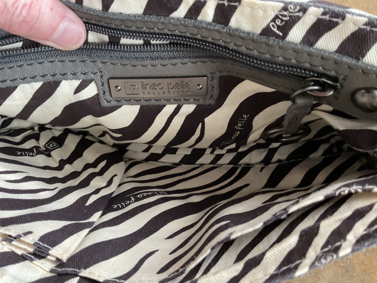 Linea Pelle Collection Crossbody/Shoulder Purse Gray