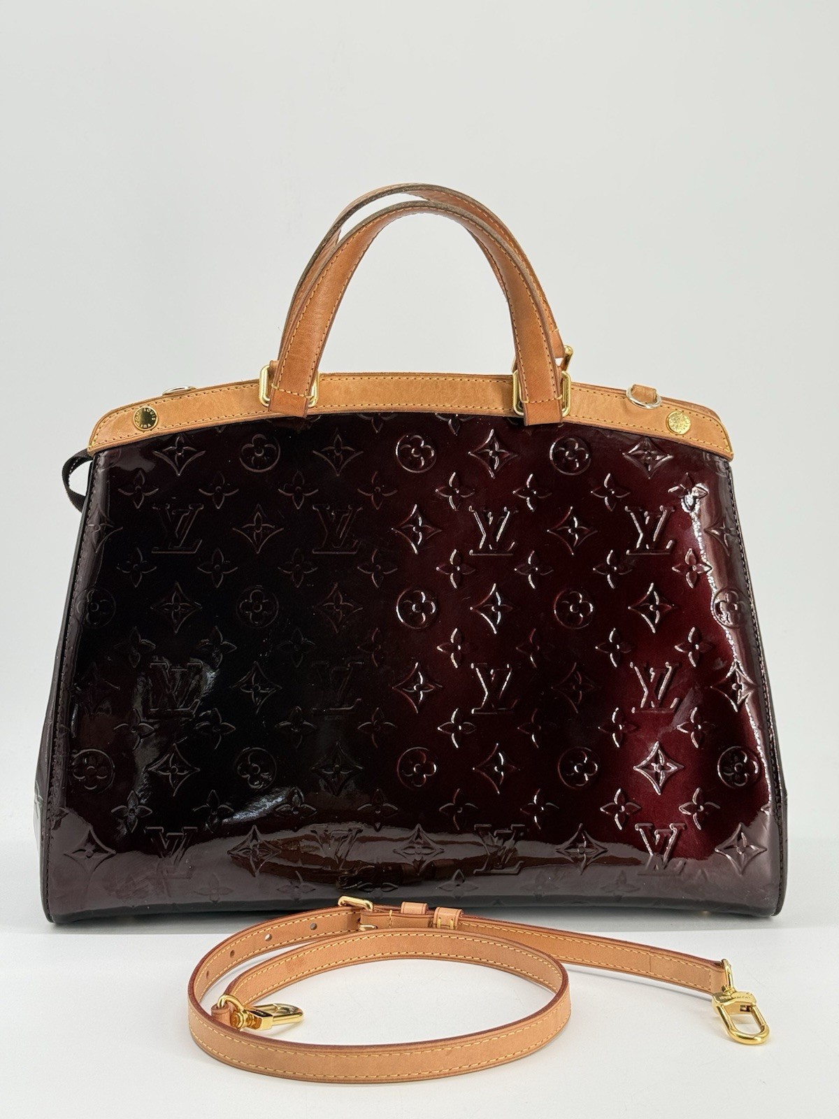 Louis Vuitton Amarante Monogram Vernis Brea MM Top Handle Shoulder Bag