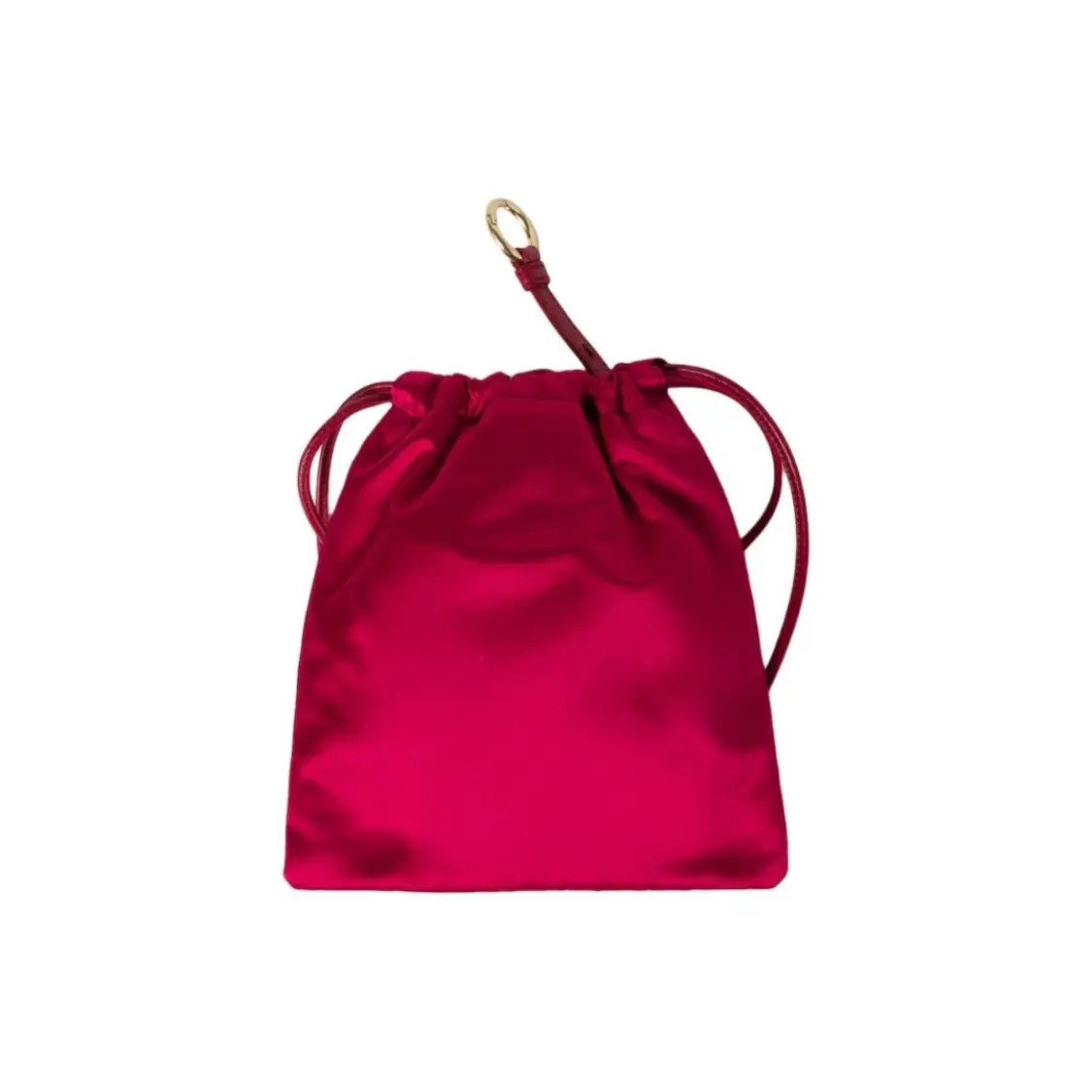 MIU MIU Classic Logo Logo Drawstring Closure Clutch Women’s Rose Red 7×8.2 in