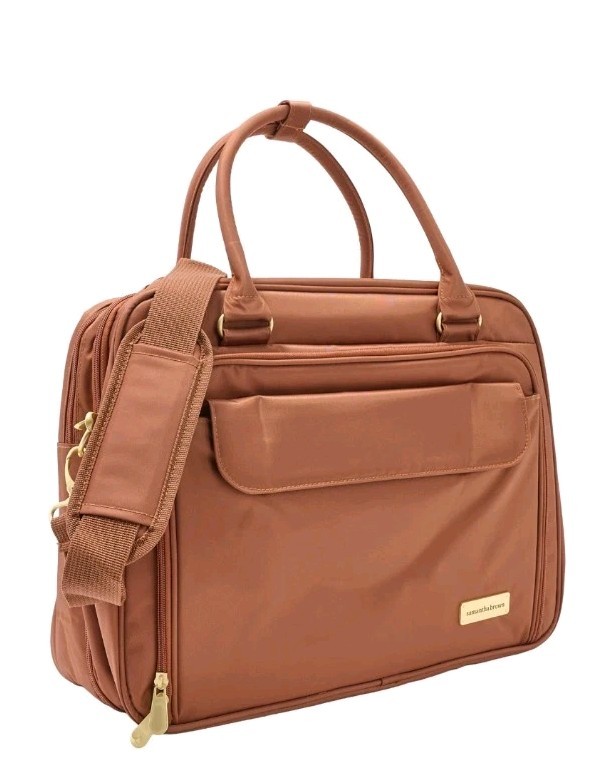 Samantha Brown Carry All Bag Satchel Laptop-Mocha Bisque-NWT