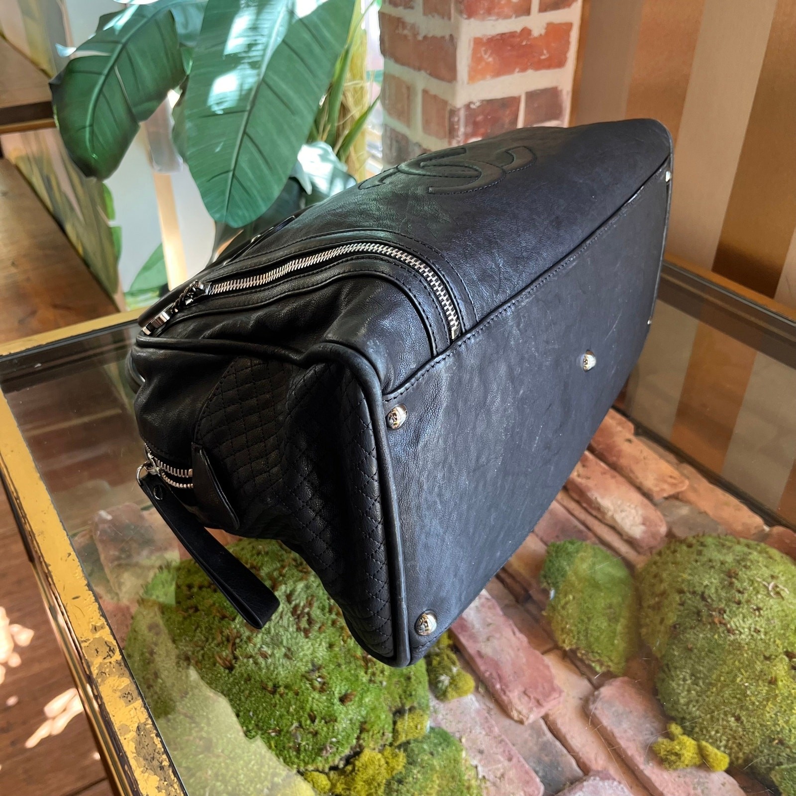 CHANEL Rue de Cambon Large Black Caviar Leather Bowling Bag