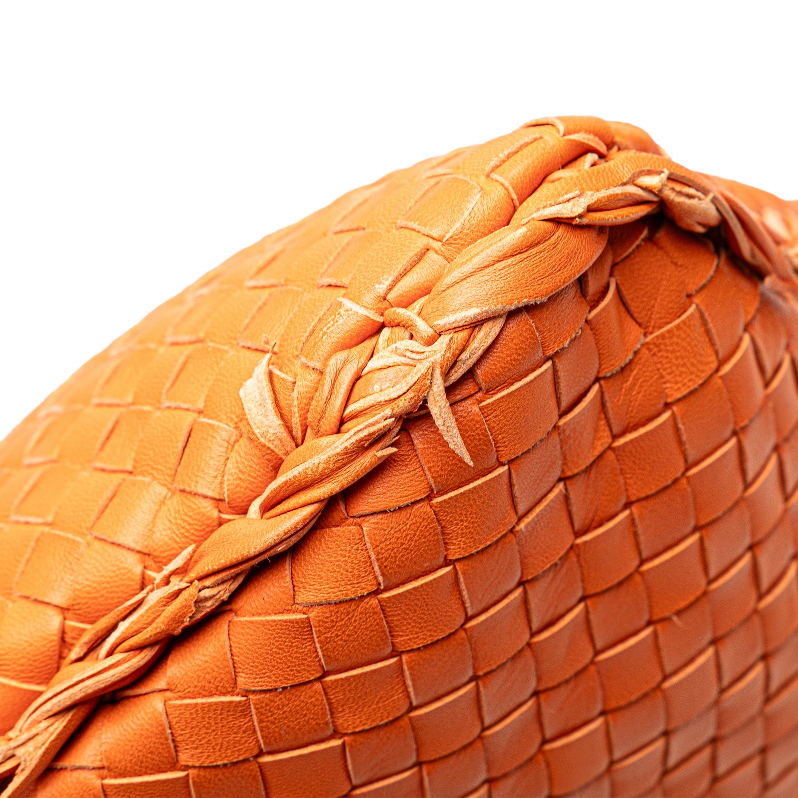 Bottega Veneta Medium Nappa Intrecciato Fuzzy Hobo Pre-Loved Bag Orange