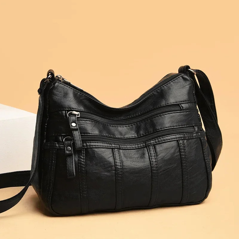 Fashion Soft Leather Crossbody Bags for Women 2026 Casual Female Multi Pocket