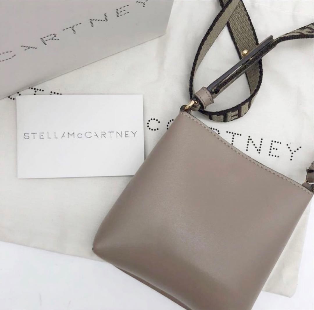 Stella McCartney Micro Hobo Mini Shoulder Bag Logo Crossbody Grayish beige