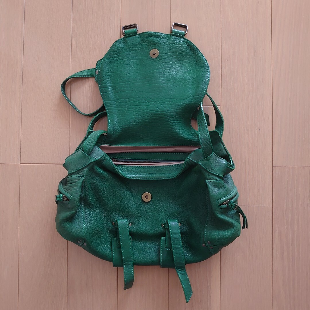 Jerome Dreyfuss Leather Bag Shoulder Bag Green Used from Japan gift