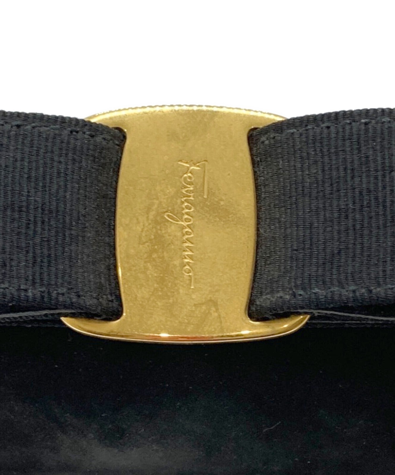 Salvatore Ferragamo VARA Handbag Ribbon Black Authentic From Japan
