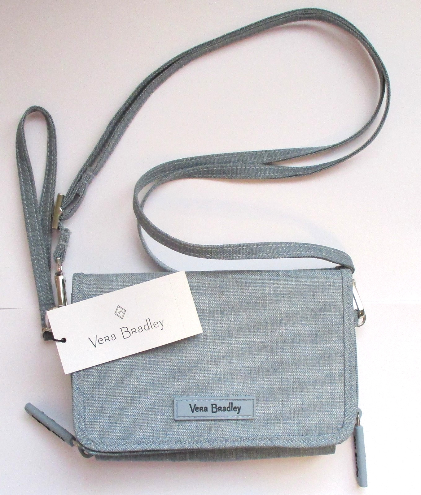 Vera Bradley 3 in 1 Wallet Crossbody Wristlet RFID Lighten Up Zen Gray