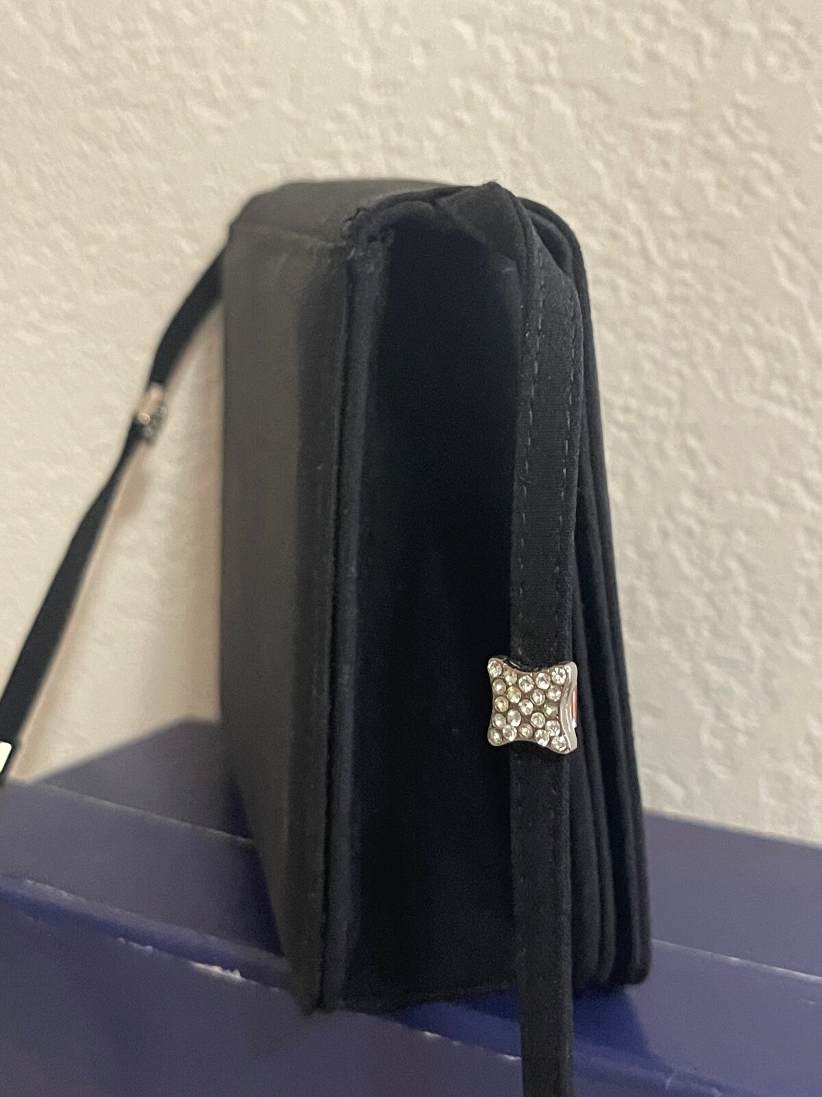 Stuart Weitzman Black Fabric Shoulder Bag with Original Box