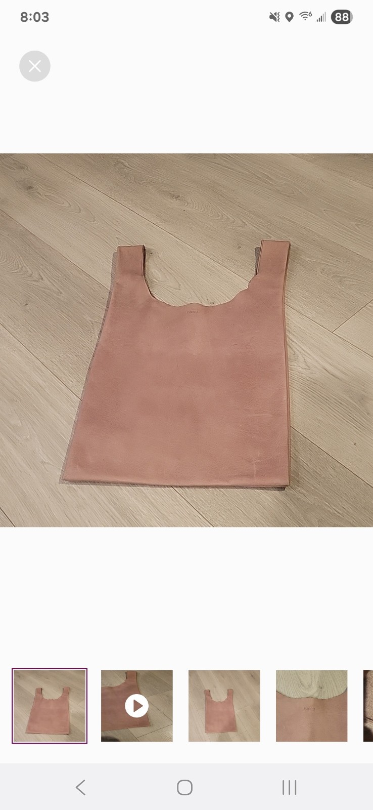 BAGGU Medium Taro Nubuck Bag Mauve Leather Simplistic Purse USA Modern RARE