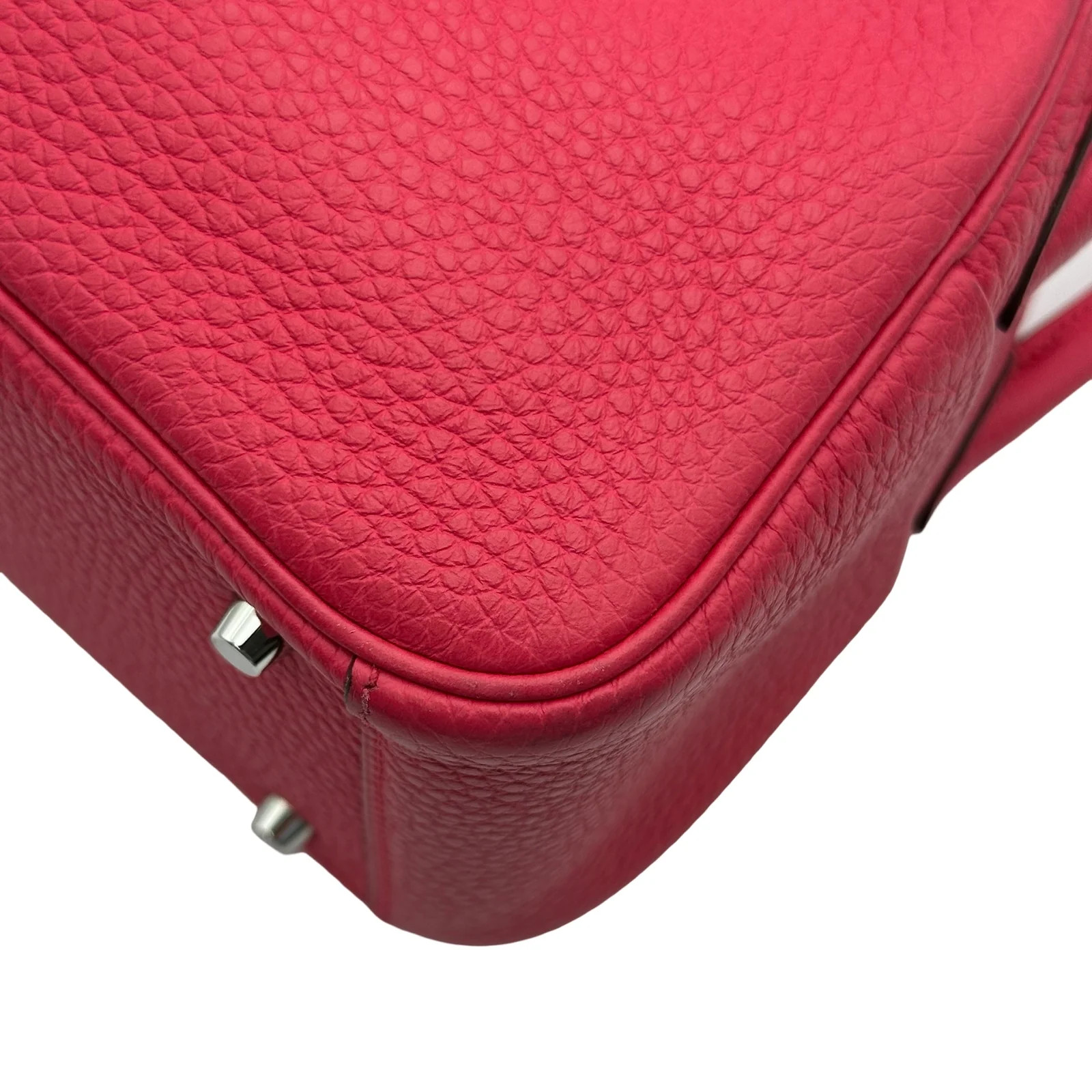 HERMES Lindy Mini Rose Mexico Taurillon Clemence Leather Shoulder Bag #OKB7738
