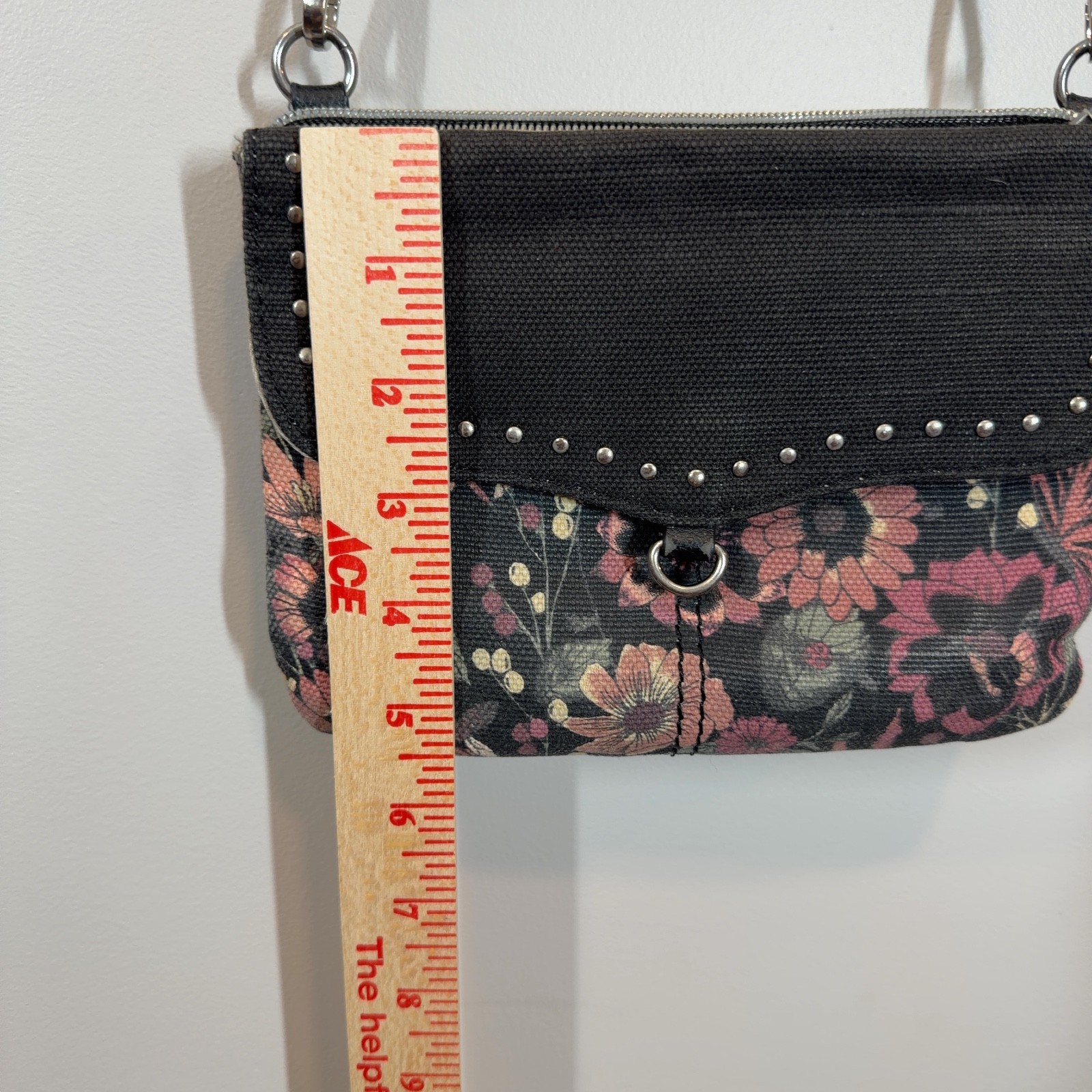 Sakroots Austen Double Gst Crossbody Bag Floral Studded Jute Canvas