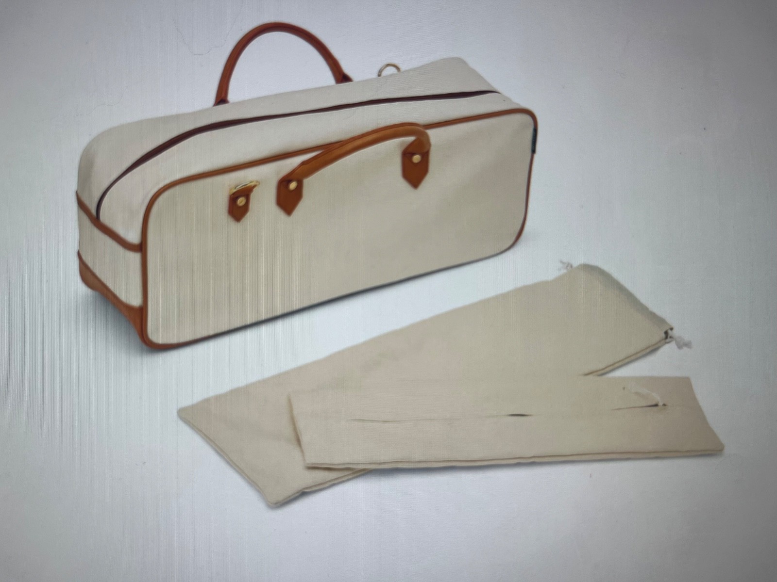 Boulevard Margo Coated Canvas Natural Mahjong Bag Travel Case New with Tags
