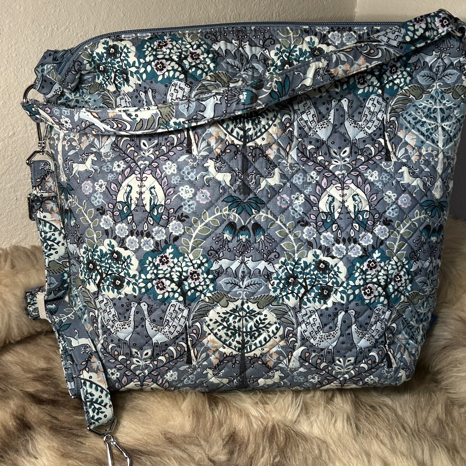 NWT Vera Bradley Oversized Hobo Shoulder Bag – Enchantment Blue