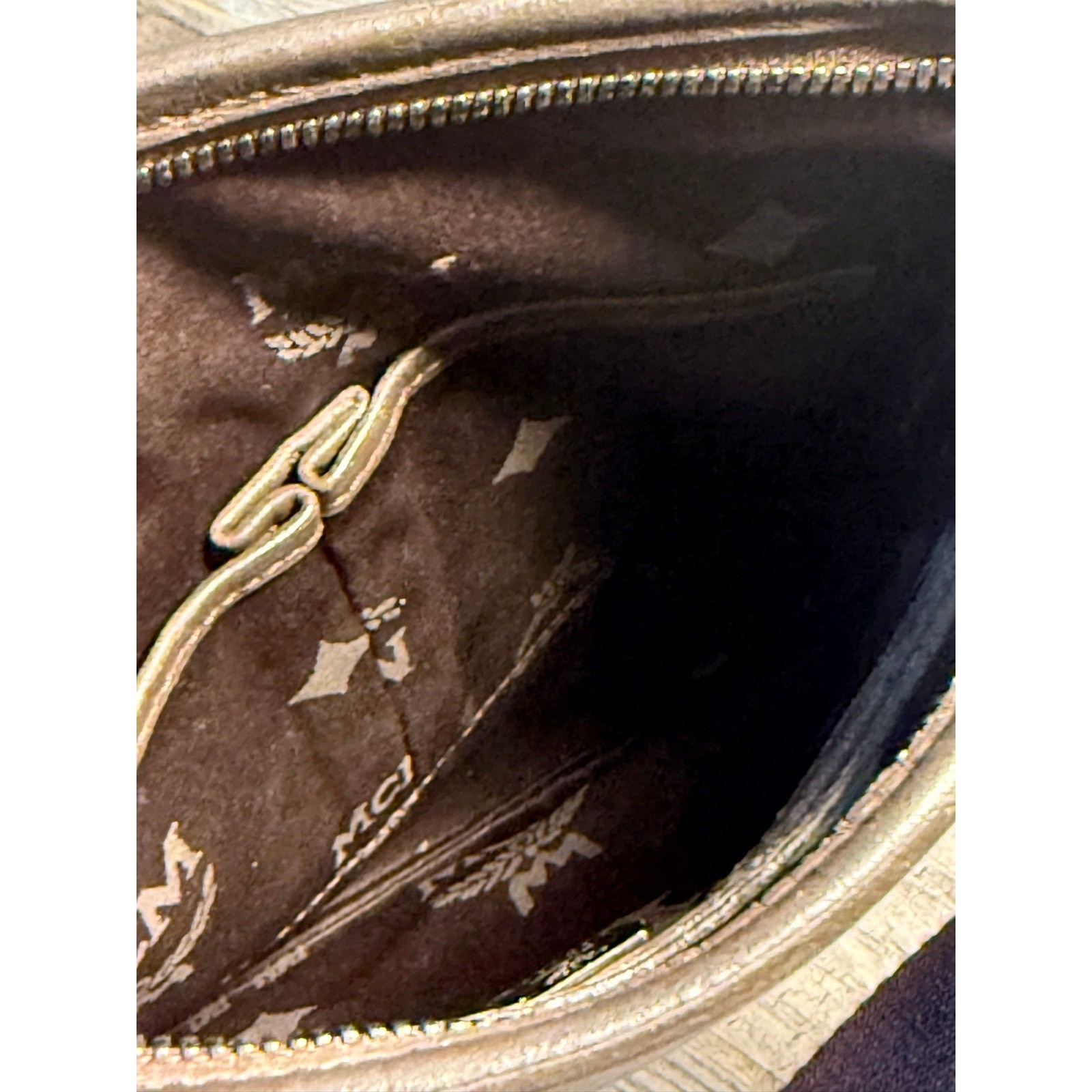 MCM Black Grey Visetos Messenger Crossbody Bag