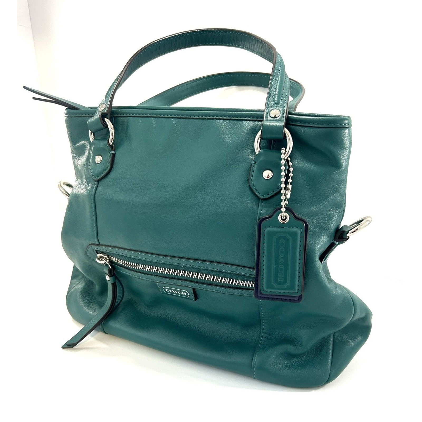 COACH Teal Leather Daisy Mia Crossbody Shoulder Bag & Matching Wallet Set