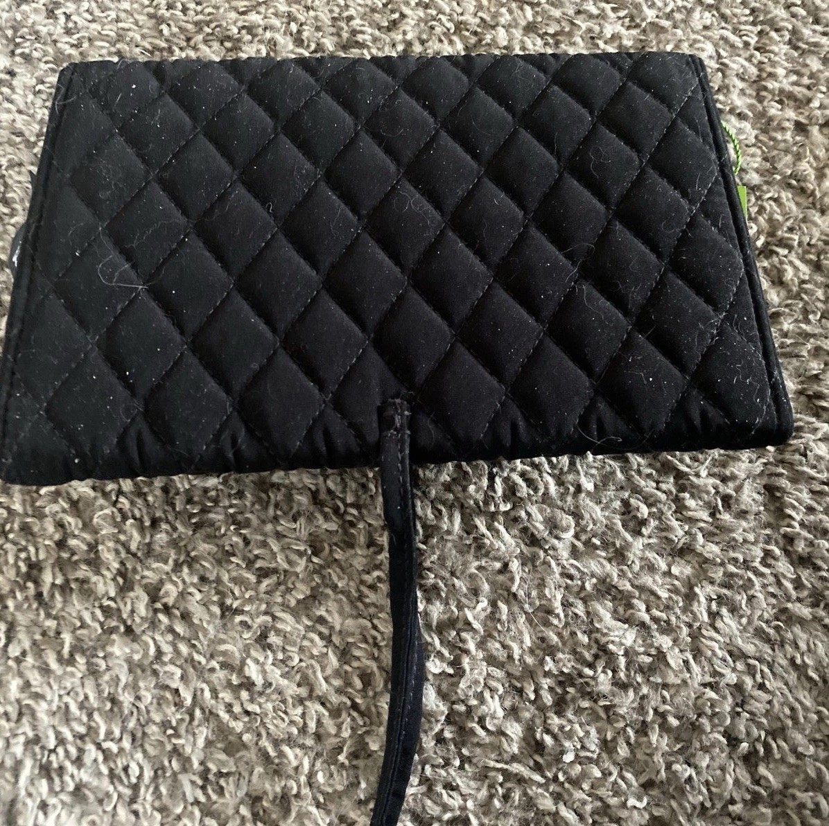 Vera Bradley black, quilted, microfiber jewelry travel case, trifold