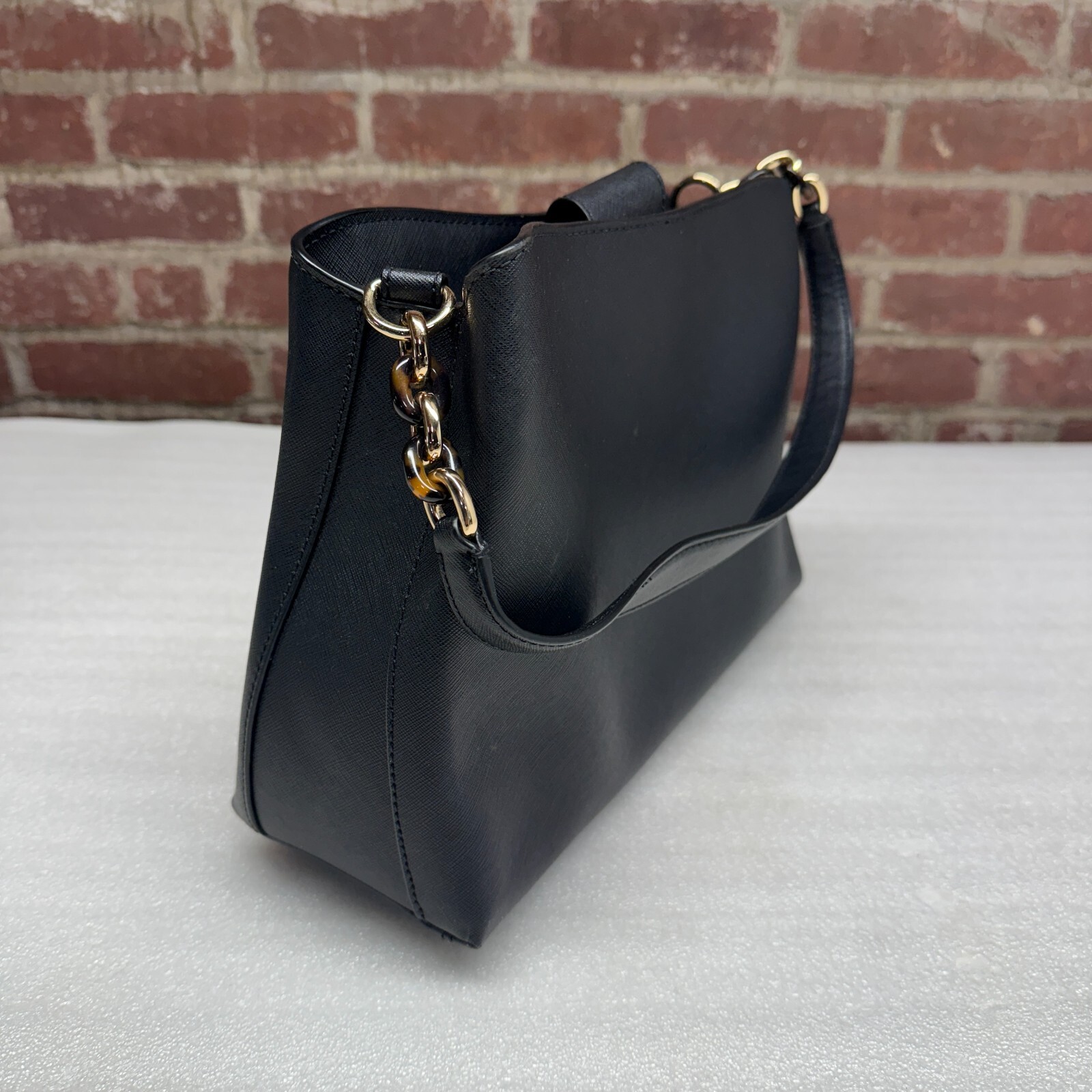 Michael Kors Black Leather Sofia Ballet Shoulder Bag
