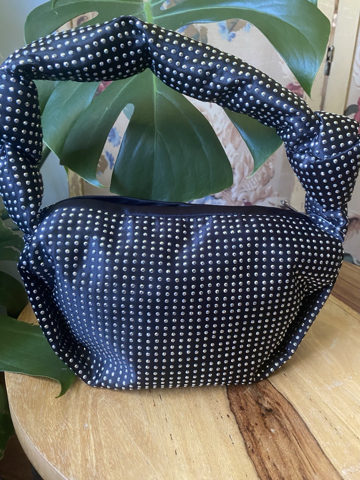 J.CREW Double Knot Purse Handbag Black Fun Evening Bag Glittery NEW NWT