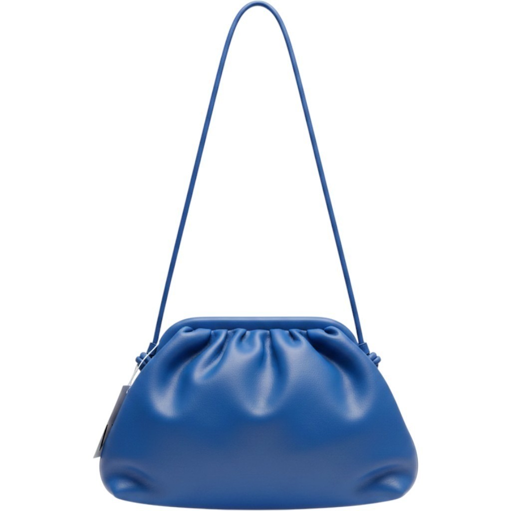 Worthington Vibrant Blue Cloud Pouch Crossbody Bag Frame Closure Handbag