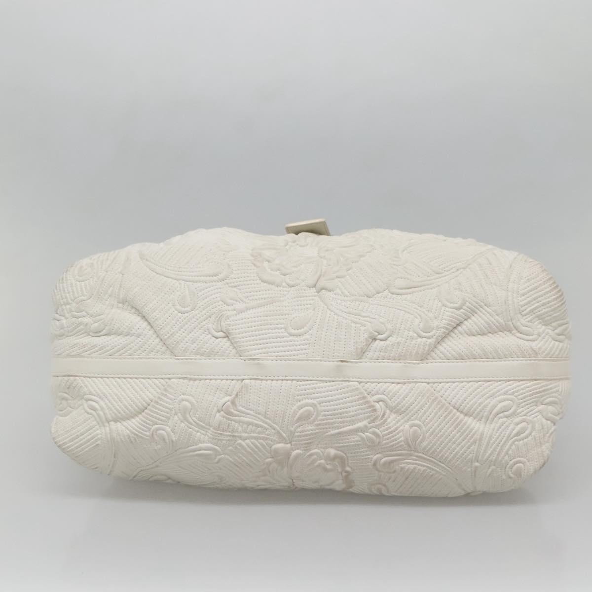 BVLGARI Chandra Shoulder Bag Leather White Gold Auth 140646