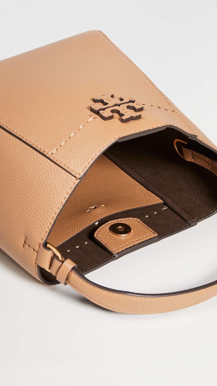 Tory Burch McGraw Small Bucket Bag, Tiramisu