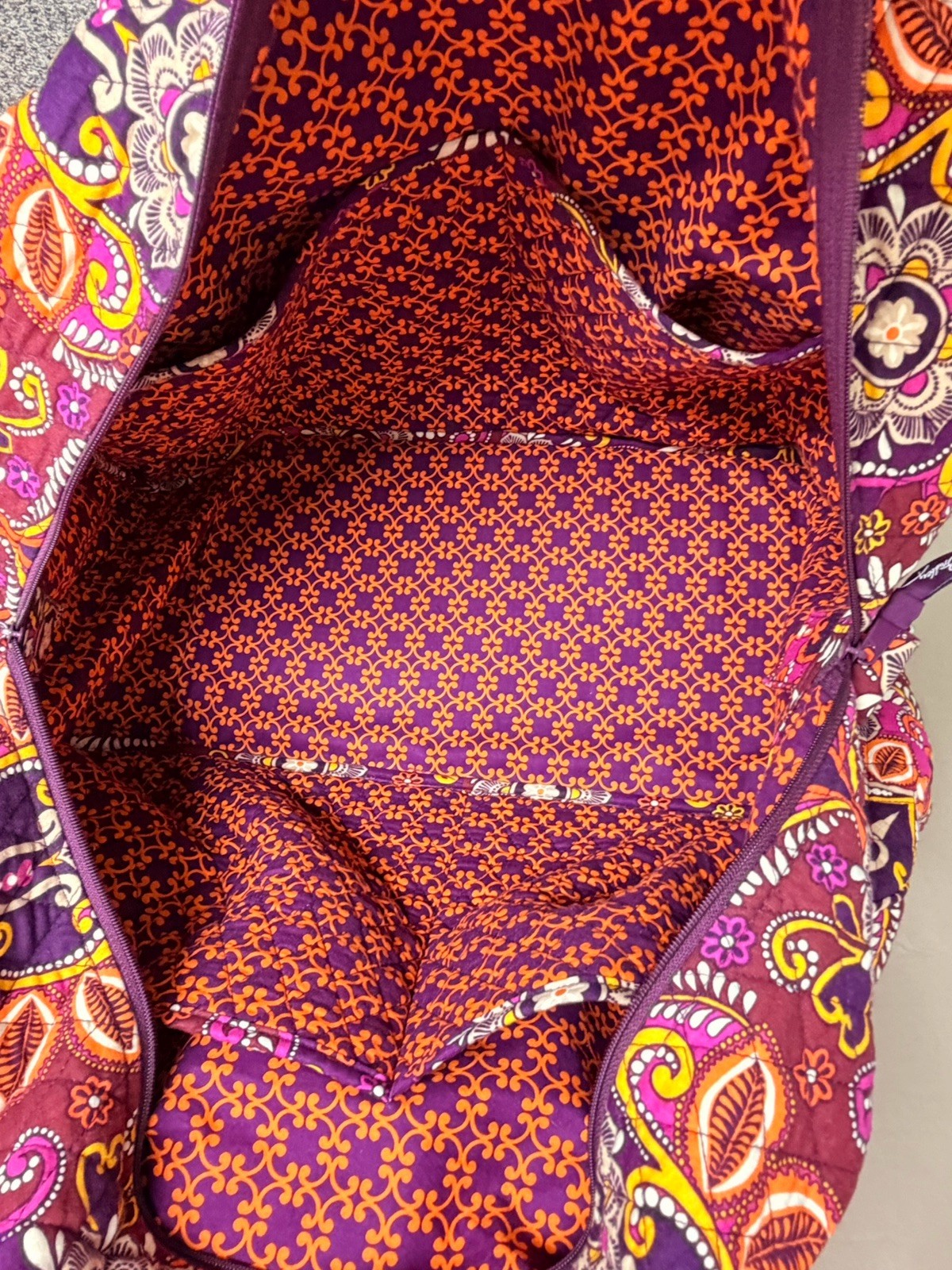 Vera Bradley Retired Safari Sunset Quilted XLarge Carry On Travel Bag Duffel Bag