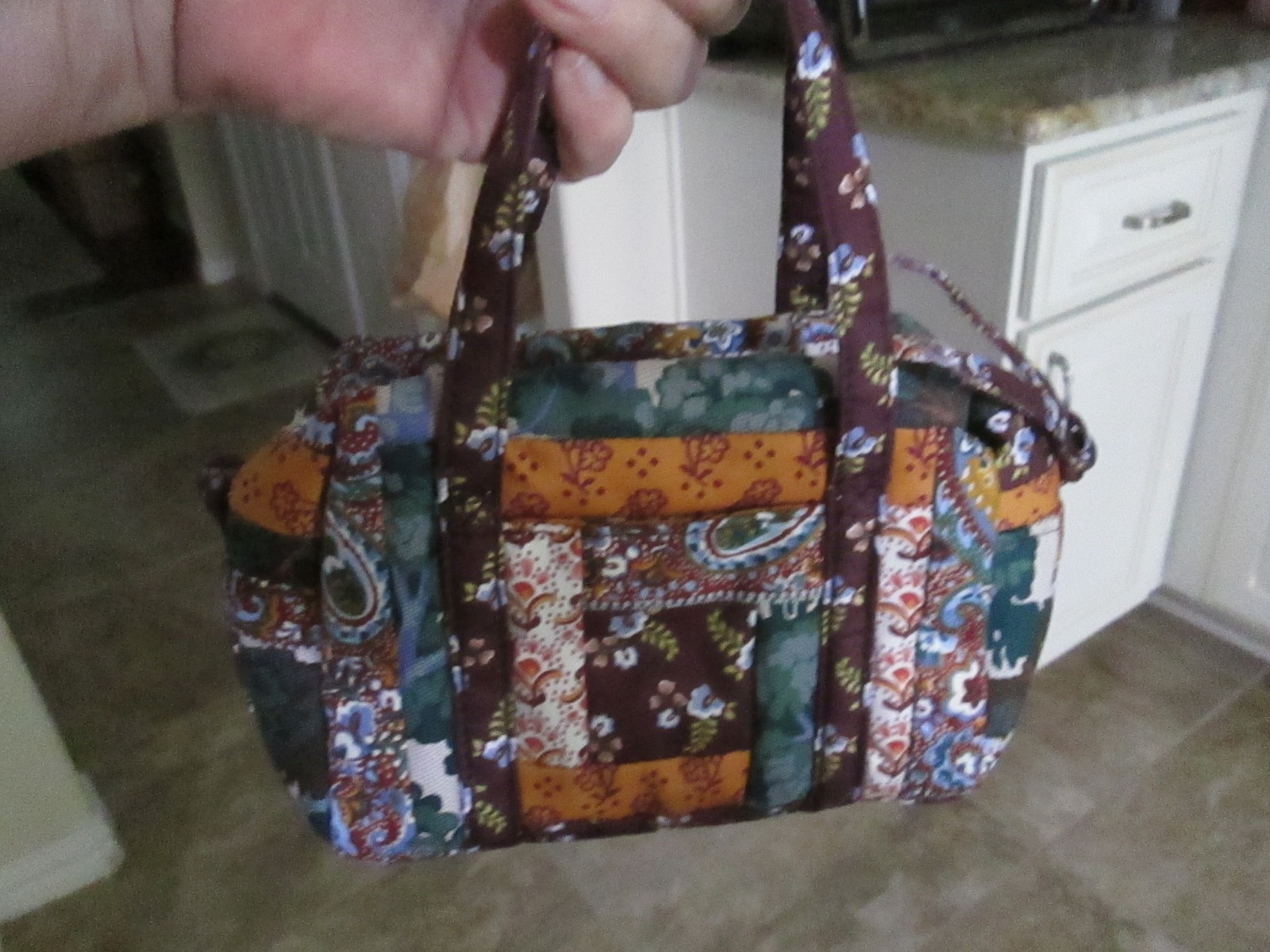 Vera Bradley Premium Cotton Mini Original Duffel Fall Harvest Patchwork