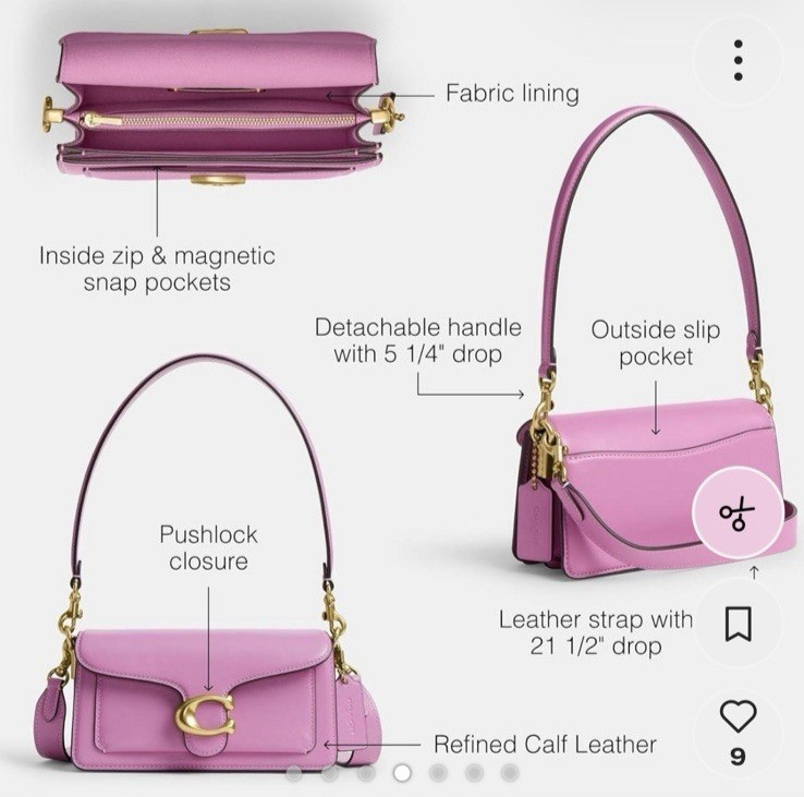 Coach – Tabby 20 Shoulder Bag w/ Crossbody Strap – Fuchsia