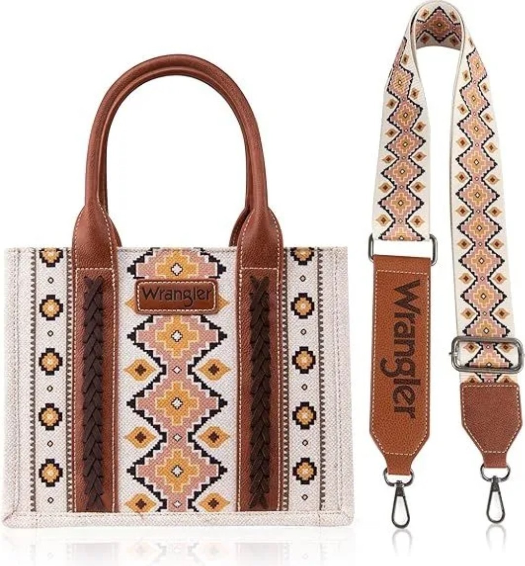 NEW Wrangler Mini Tote Crossbody Aztec Purse Southwestern Cowgirl Guitar Strap